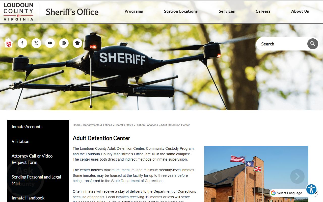 Loudoun County Adult Detention Center inmate custody overview